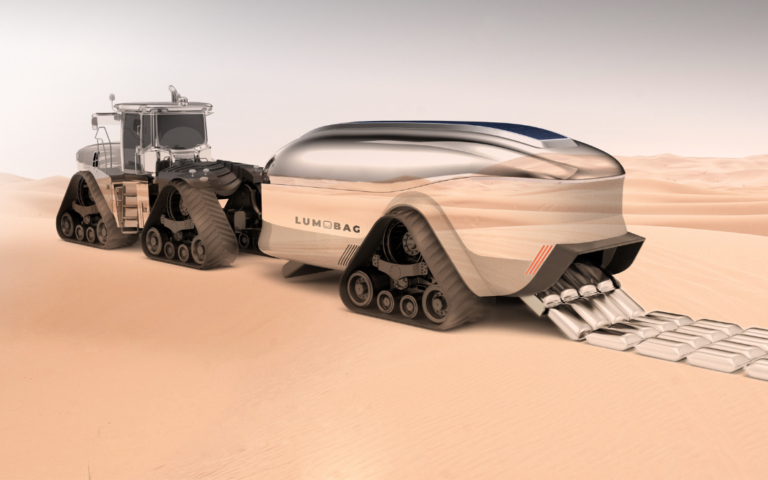 Verlegung der LumoBags in der Wüste (Copyright Science Moonshot & N+P Innovation Design)